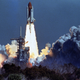 US space shuttle Challenger lifts off 28 January 1986 from a launch pad at Kennedy Space Center, 72 seconds before its explosion killing it crew of seven. Challenger was 72 seconds into its flight, traveling at nearly 2,000 mph at a height of ten miles, when it was suddenly enveloped in a red, orange and white fireball as thousands of tons of liquid hydrogen and oxygen fuel exploded.